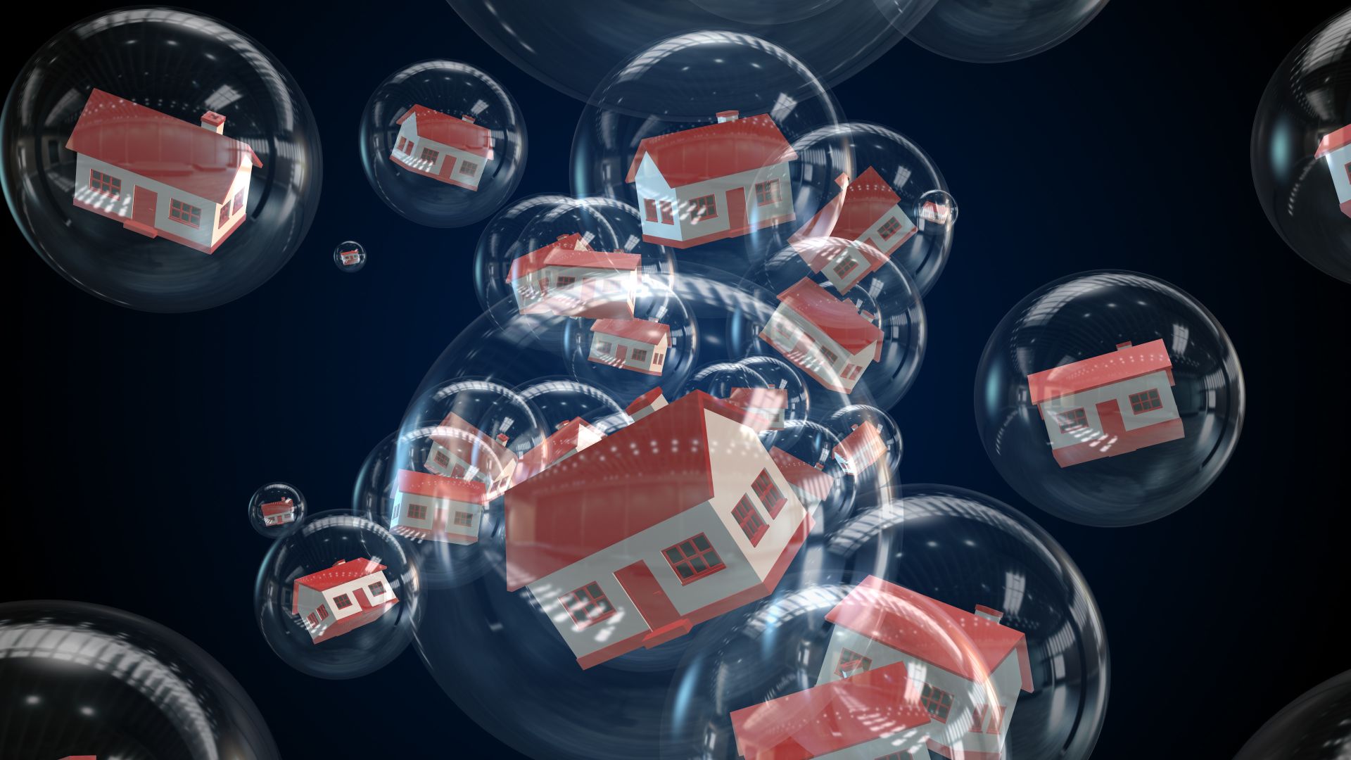Houses inside bubbles