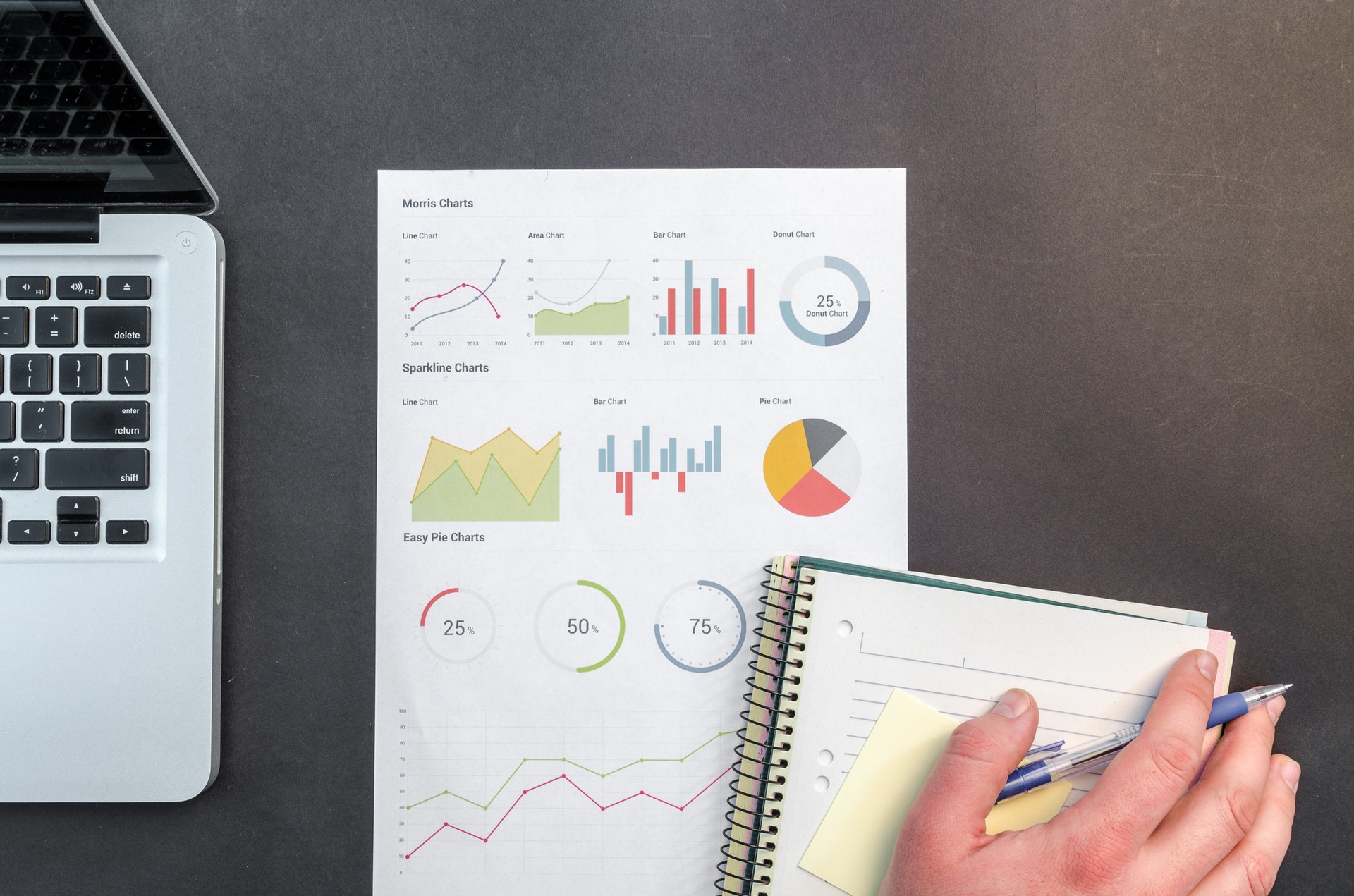 Real estate agent studying charts for local housing market analysis