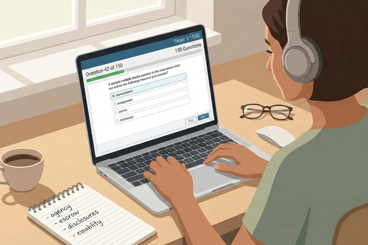 Real estate exam study time