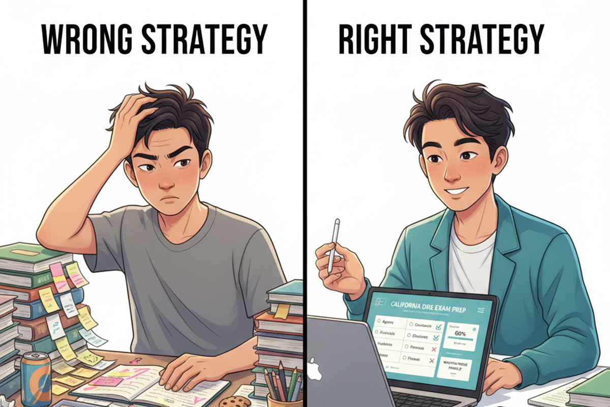 real_estate_study_strategy_comparison_wrong_vs_right