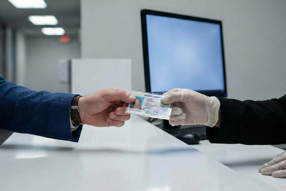 Testing center security verification id check